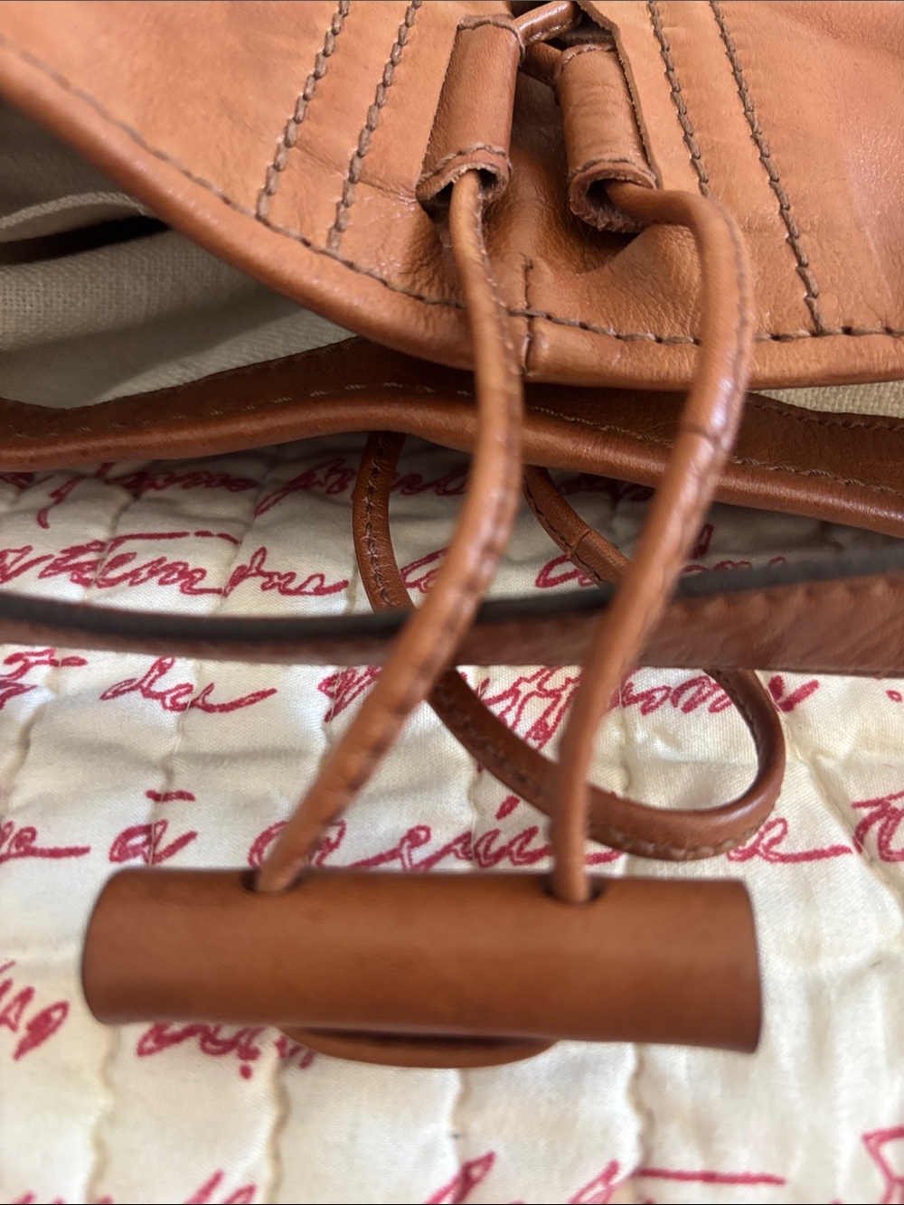 Authentic Vintage Salvatore Ferragamo Cognac Brown Leather Hobo/Bucket Bag - Picture 12 of 16
